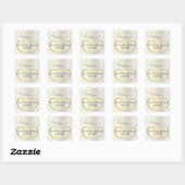 Golden Wedding Hearts Vierkante Sticker (Vel)
