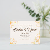 Golden Wedding Invitation Card Briefkaart (Staand voorkant)