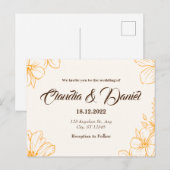 Golden Wedding Invitation Card Briefkaart (Voorkant / Achterkant)