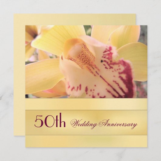 Golden Wedding Invitation Kaart (Voorkant / Achterkant)