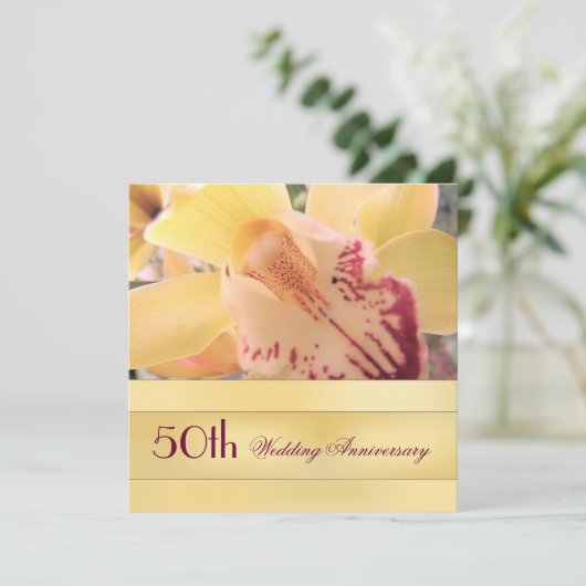 Golden Wedding Invitation Kaart (Staand voorkant)