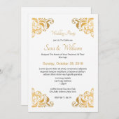 Golden Wedding Invitation Kaart (Voorkant / Achterkant)