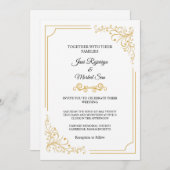 Golden Wedding Invitation Kaart (Voorkant / Achterkant)
