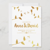 Golden Wedding Invitation Kaart (Voorkant)