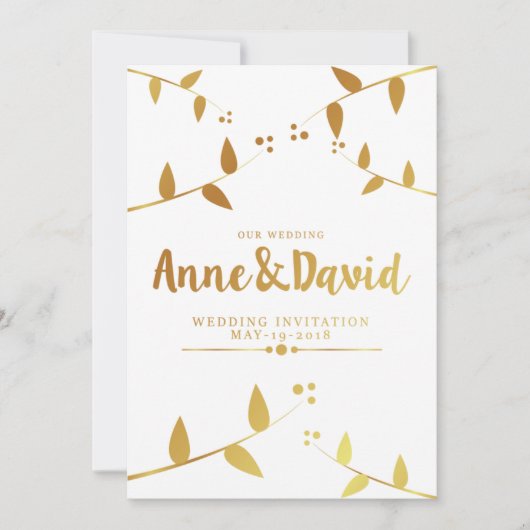 Golden Wedding Invitation Kaart (Voorkant)