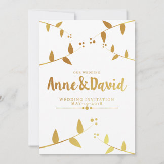 Golden Wedding Invitation Kaart