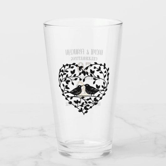 Golden Wedding Jubileum 50 jaar herdenking Glas (Achterkant)