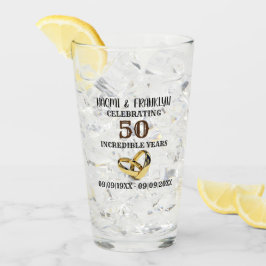 Golden Wedding Jubileum 50 jaar herdenking Glas