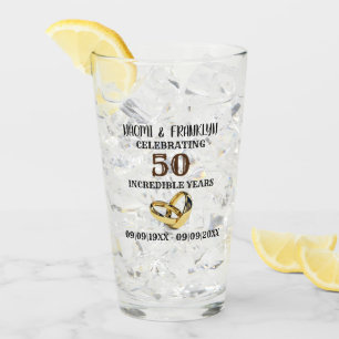 Golden Wedding Jubileum 50 jaar herdenking Glas