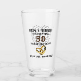 Golden Wedding Jubileum 50 jaar herdenking Glas