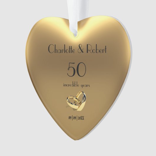 Golden Wedding Jubileum 50 jaar herdenking Ornament (voorkant)