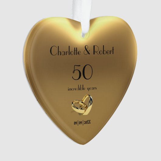 Golden Wedding Jubileum 50 jaar herdenking Ornament (voorkant)