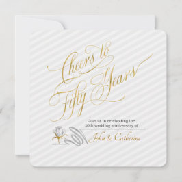 Golden Wedding Jubileum, 50ste jaar Stripes Kaart