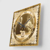 Golden Wedding Jubileum Aangepaste foto Vierkante Klok (Hoek)