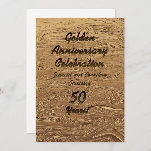 Golden Wedding Jubileum - Aangepaste uitnodiging 5 (Voorkant / Achterkant)