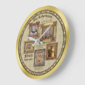 Golden Wedding Jubileum Antiek Lijsten Collage Grote Klok (Hoek)