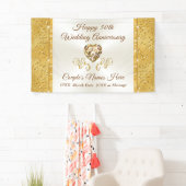 Golden Wedding Jubileum Banners, gepersonaliseerd Spandoek (Insitu)