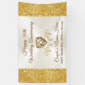Golden Wedding Jubileum Banners, gepersonaliseerd Spandoek (Verticaal)