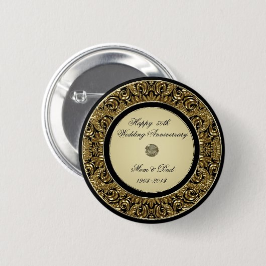 Golden Wedding Jubileum Button (Voorkant /achterkant)