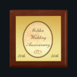 Golden Wedding Jubileum Cadeaudoosje<br><div class="desc">Kleine cadeaudoos voor Golden Wedding Jubileum. Thema - 50e stijlvolle,  elegante luxe goud aanpasbaar</div>