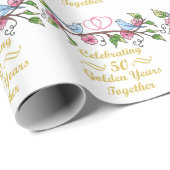 Golden Wedding Jubileum Cadeaupapier (Rol Hoek)