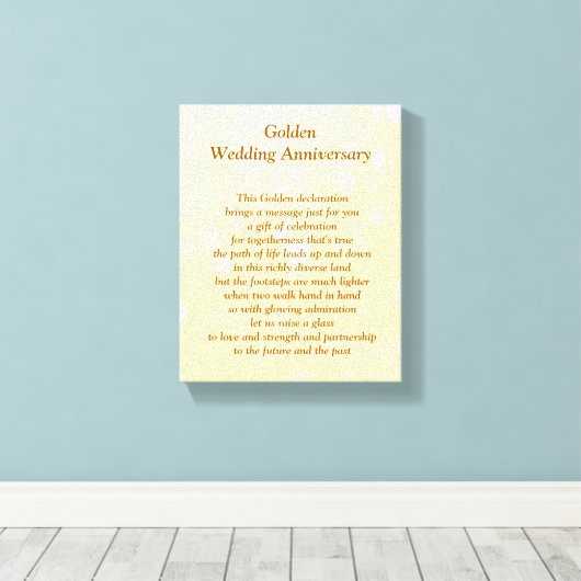 Golden Wedding Jubileum Canvas (Insitu (Houten vloer))