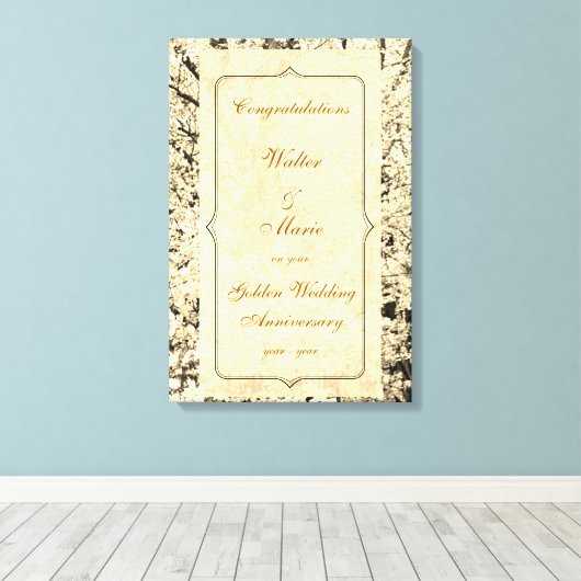  Golden Wedding Jubileum Canvas Afdruk (Insitu (Houten vloer))