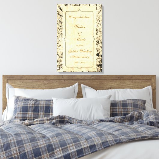  Golden Wedding Jubileum Canvas Afdruk (Insitu (Slaapkamer))