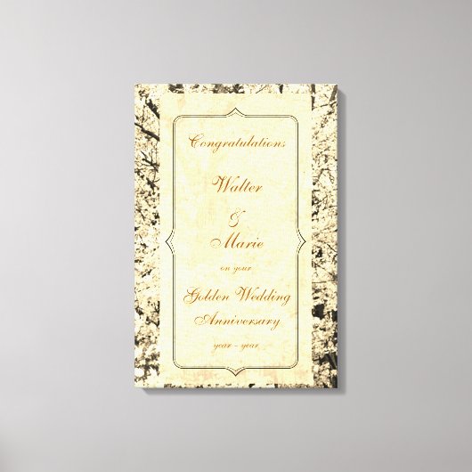  Golden Wedding Jubileum Canvas Afdruk (Voorkant)