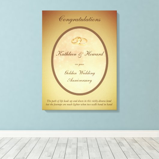  Golden Wedding Jubileum Canvas Afdruk (Insitu (Houten vloer))