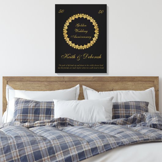  Golden Wedding Jubileum Canvas Afdruk (Insitu (Slaapkamer))