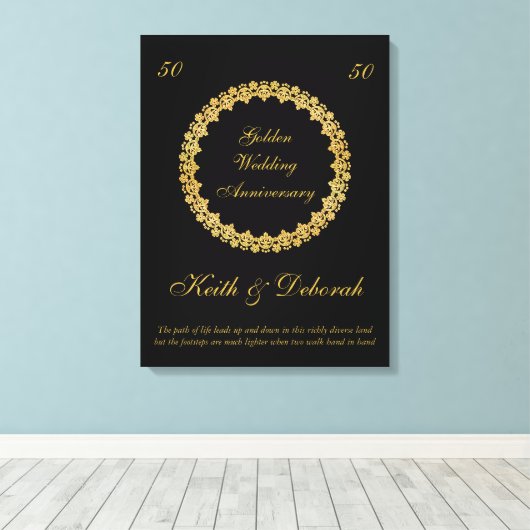  Golden Wedding Jubileum Canvas Afdruk (Insitu (Houten vloer))