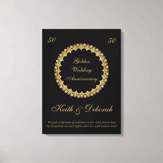  Golden Wedding Jubileum Canvas Afdruk (Voorkant)