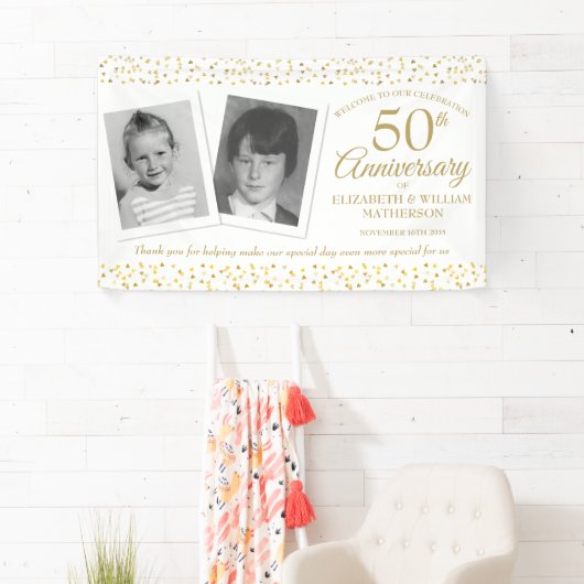 Golden Wedding Jubileum Childhood Welkom Spandoek (Insitu)