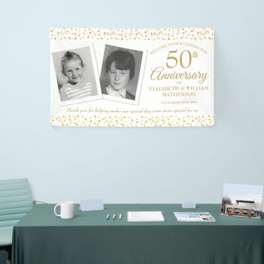 Golden Wedding Jubileum Childhood Welkom Spandoek (Beurs)