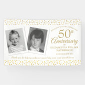 Golden Wedding Jubileum Childhood Welkom Spandoek (Horizontaal)