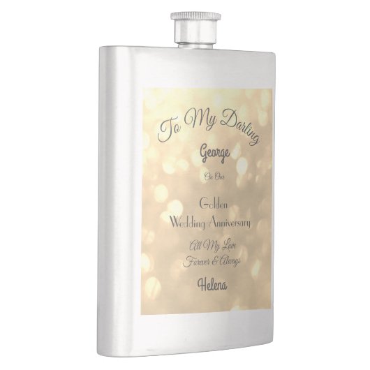 Golden Wedding Jubileum Classic Flask Flacon (Rechts)