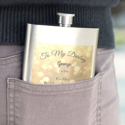 Golden Wedding Jubileum Classic Flask Flacon (Voorbeeld)