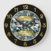 Golden Wedding Jubileum Clock Grote Klok (Voorkant)