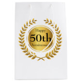 Golden Wedding Jubileum Custom Medium Cadeauzakje (Voorkant)