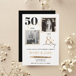 Golden Wedding Jubileum Dan en nu 50 jaar Kaart