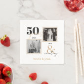 Golden Wedding Jubileum Dan en nu 50 jaar Servet (Insitu)