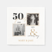 Golden Wedding Jubileum Dan en nu 50 jaar Servet (Voorkant)