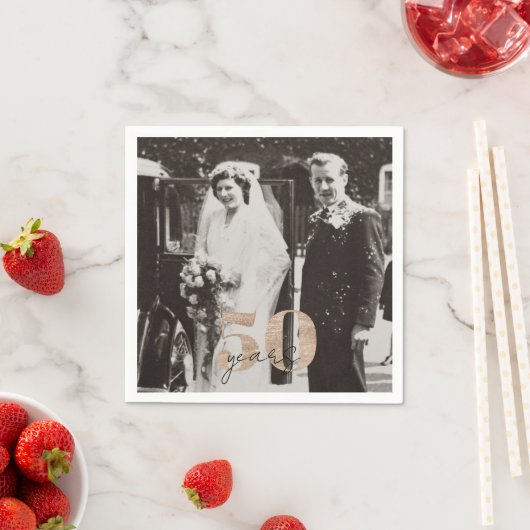 Golden Wedding Jubileum Dan en nu 50 jaar Servet (Insitu)