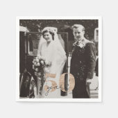 Golden Wedding Jubileum Dan en nu 50 jaar Servet (Voorkant)