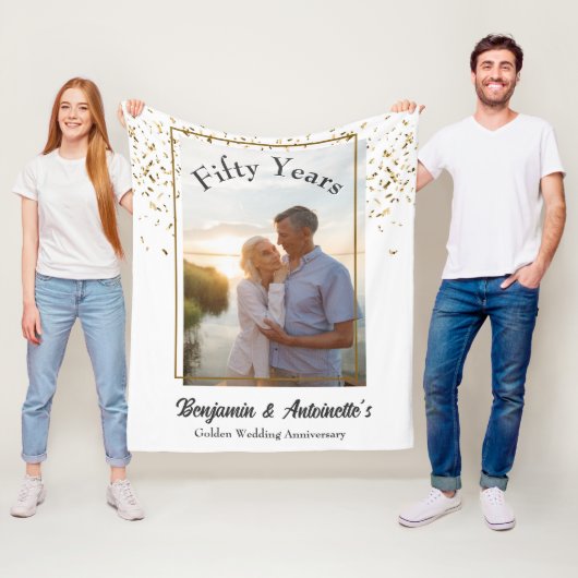 Golden Wedding Jubileum Fleece Deken (In situ)
