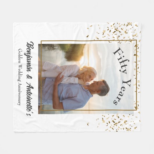 Golden Wedding Jubileum Fleece Deken (Voorkant (Horizontaal))