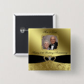 Golden Wedding Jubileum Foto Button (Voorkant /achterkant)