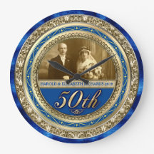 Golden Wedding Jubileum Foto Gold Royal Blue