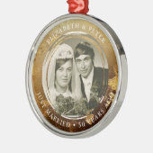 Golden Wedding Jubileum Foto Metalen Ornament (Links)